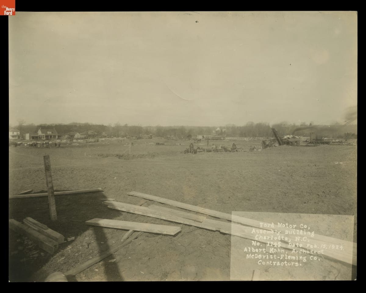 Construction Progress, Ford Motor Company Assembly Plant, Charlotte, North Carolina, February 15, 1924
