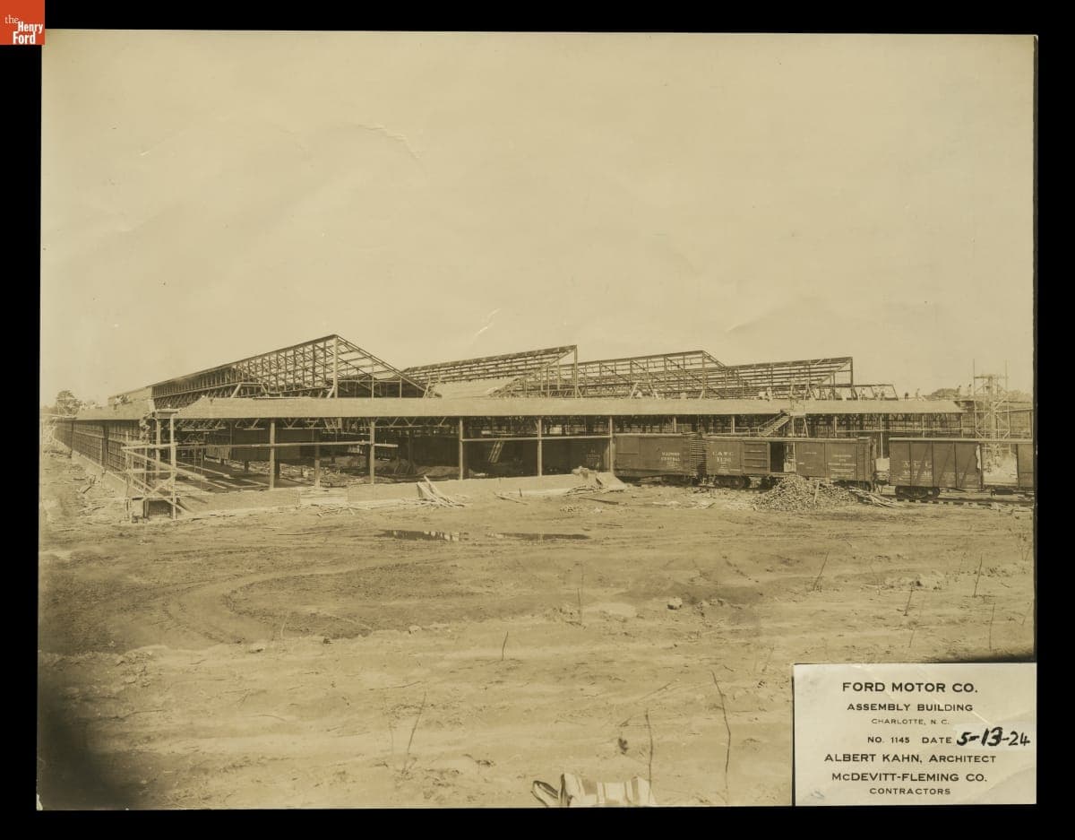 Construction Progress, Ford Motor Company Assembly Plant, Charlotte, North Carolina, May 13, 1924