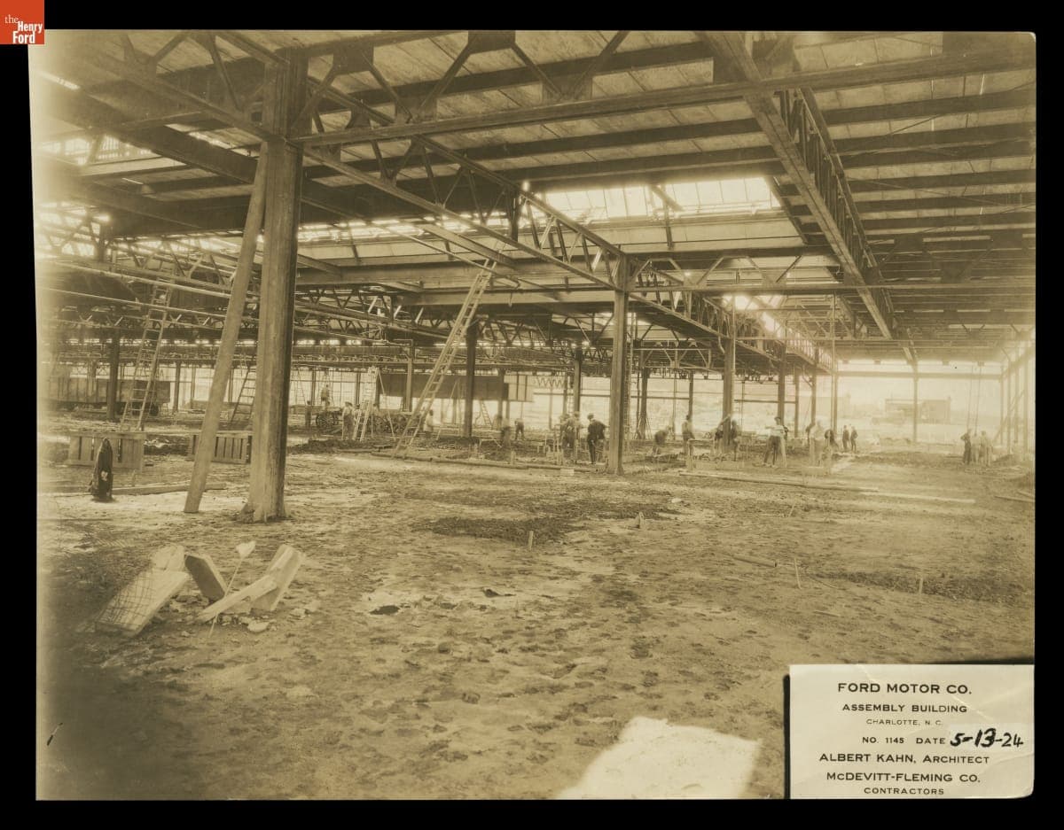 Construction Progress, Ford Motor Company Assembly Plant, Charlotte, North Carolina, May 13, 1924
