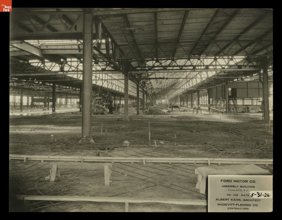 Construction Progress, Ford Motor Company Assembly Plant, Charlotte, North Carolina, May 31, 1924