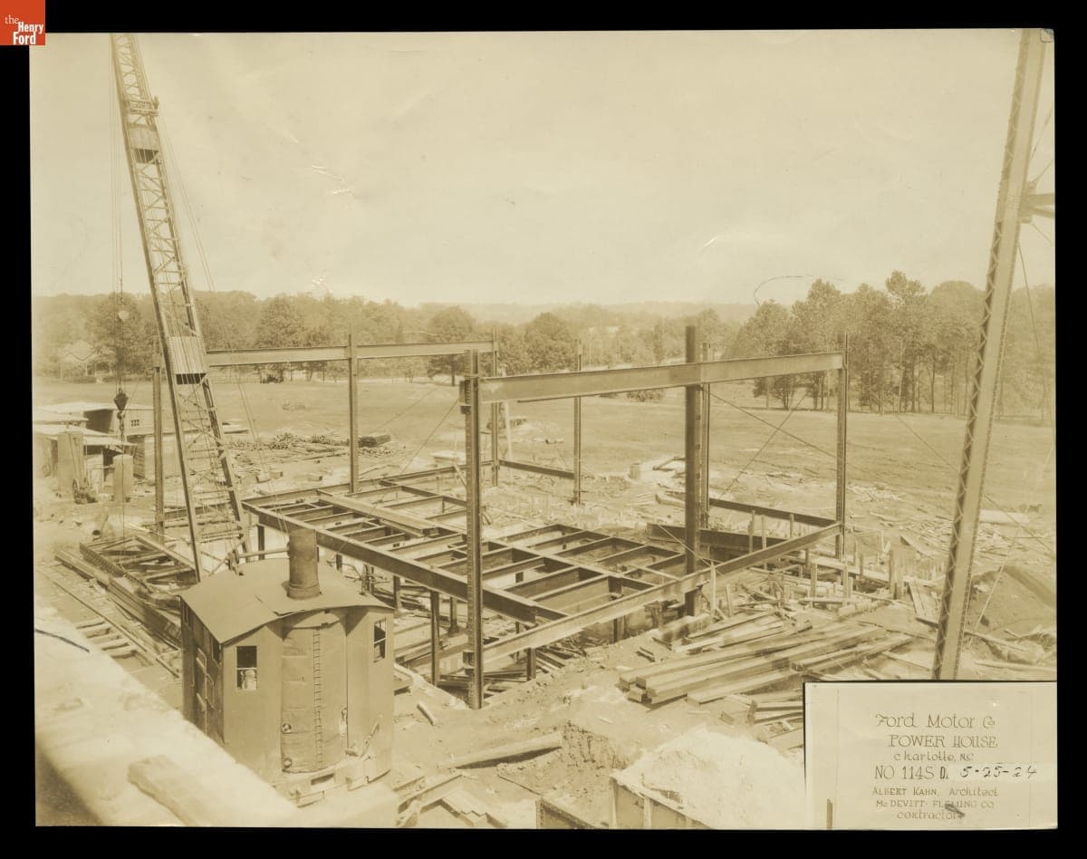 Construction Progress, Power House at Ford Motor Company Assembly Plant, Charlotte, North Carolina, May 1924