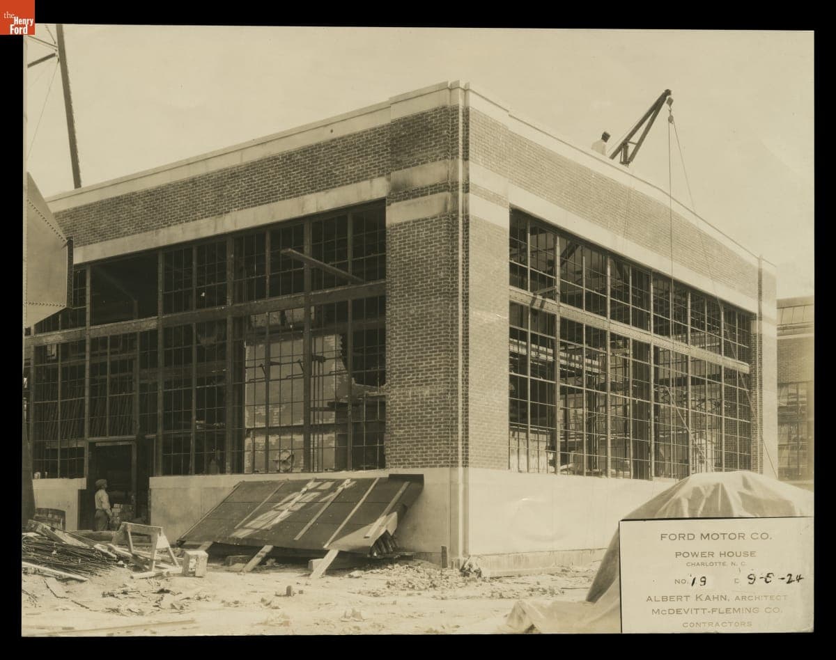 Construction Progress, Power House at Ford Motor Company Assembly Plant, Charlotte, North Carolina, September 1924