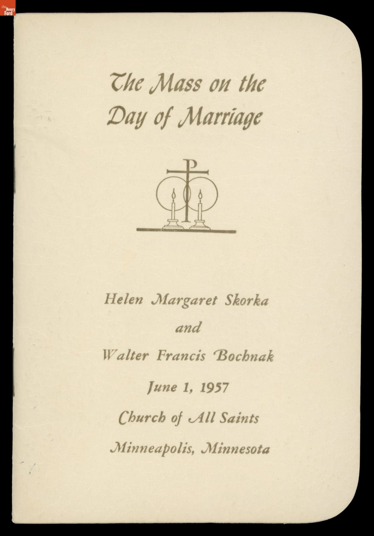 Missal from the Wedding of Helen Margaret Skorka and Walter Francis Bochnak, June 1, 1957
