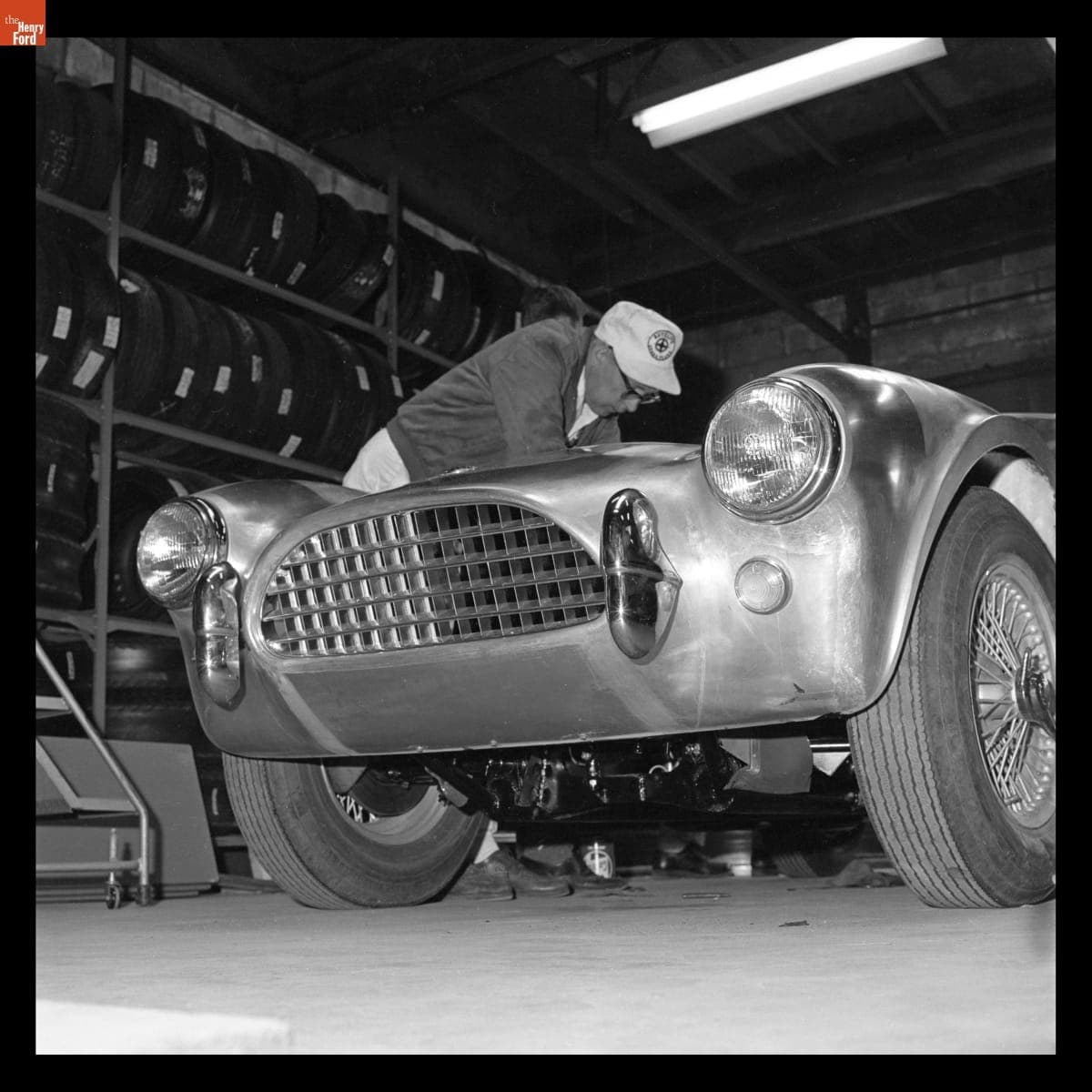 Assembling the First Shelby Cobra at Dean Moon's Hot Rod Shop in Santa Fe Springs, California, February 1962