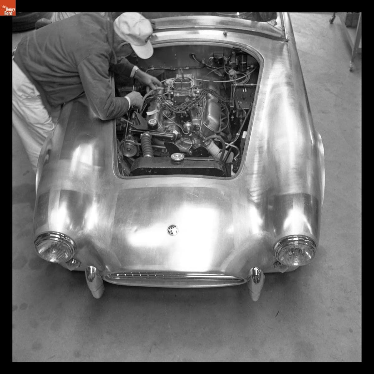 Assembling the First Shelby Cobra at Dean Moon's Hot Rod Shop in Santa Fe Springs, California, February 1962
