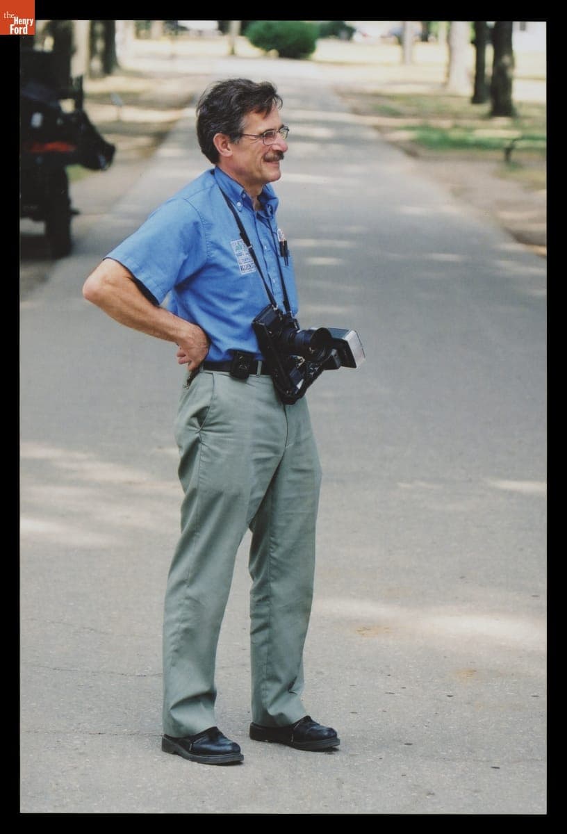 Photographer Rudy Ruzicska in Greenfield Village, July 2002