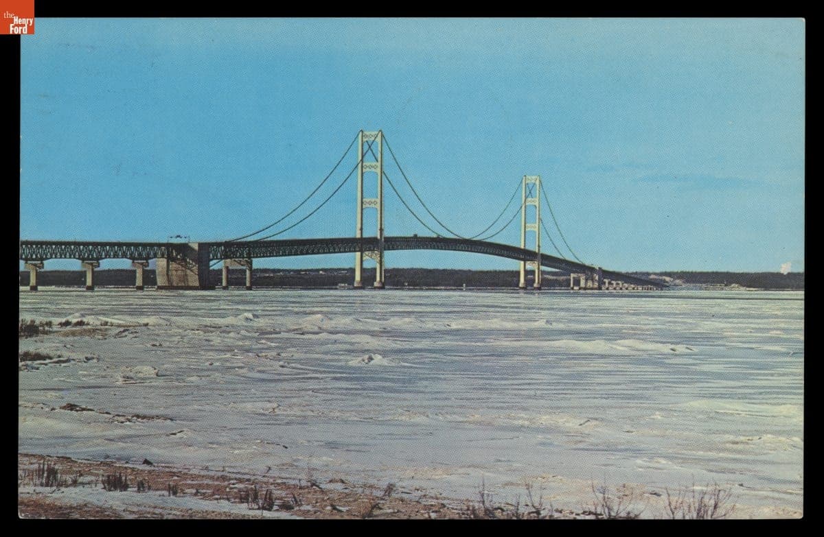 Postcard, Mackinac Straits Bridge, 1967