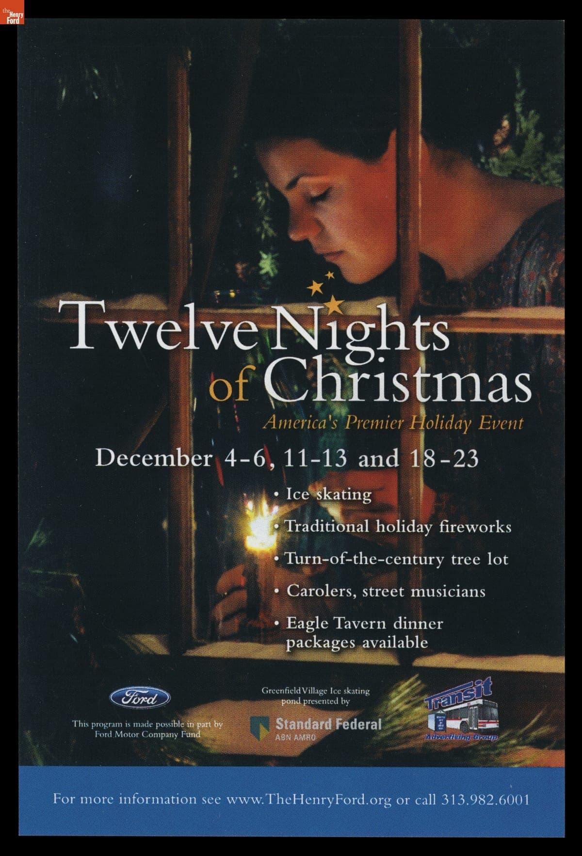 Brochure, "Twelve Nights of Christmas" in Greenfield Village, 2003