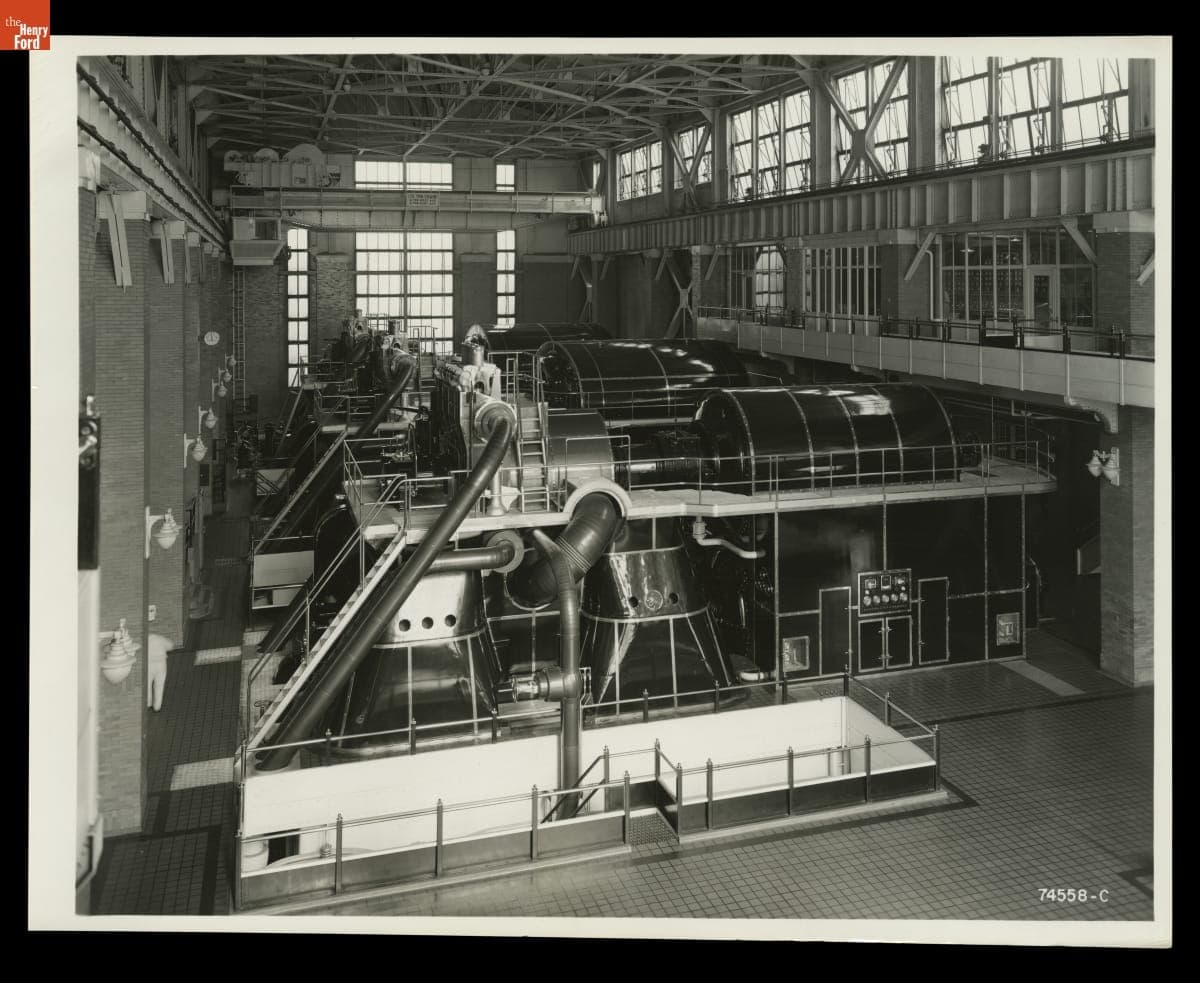 Interior of Powerhouse at Ford Motor Company Rouge Plant, October 1940