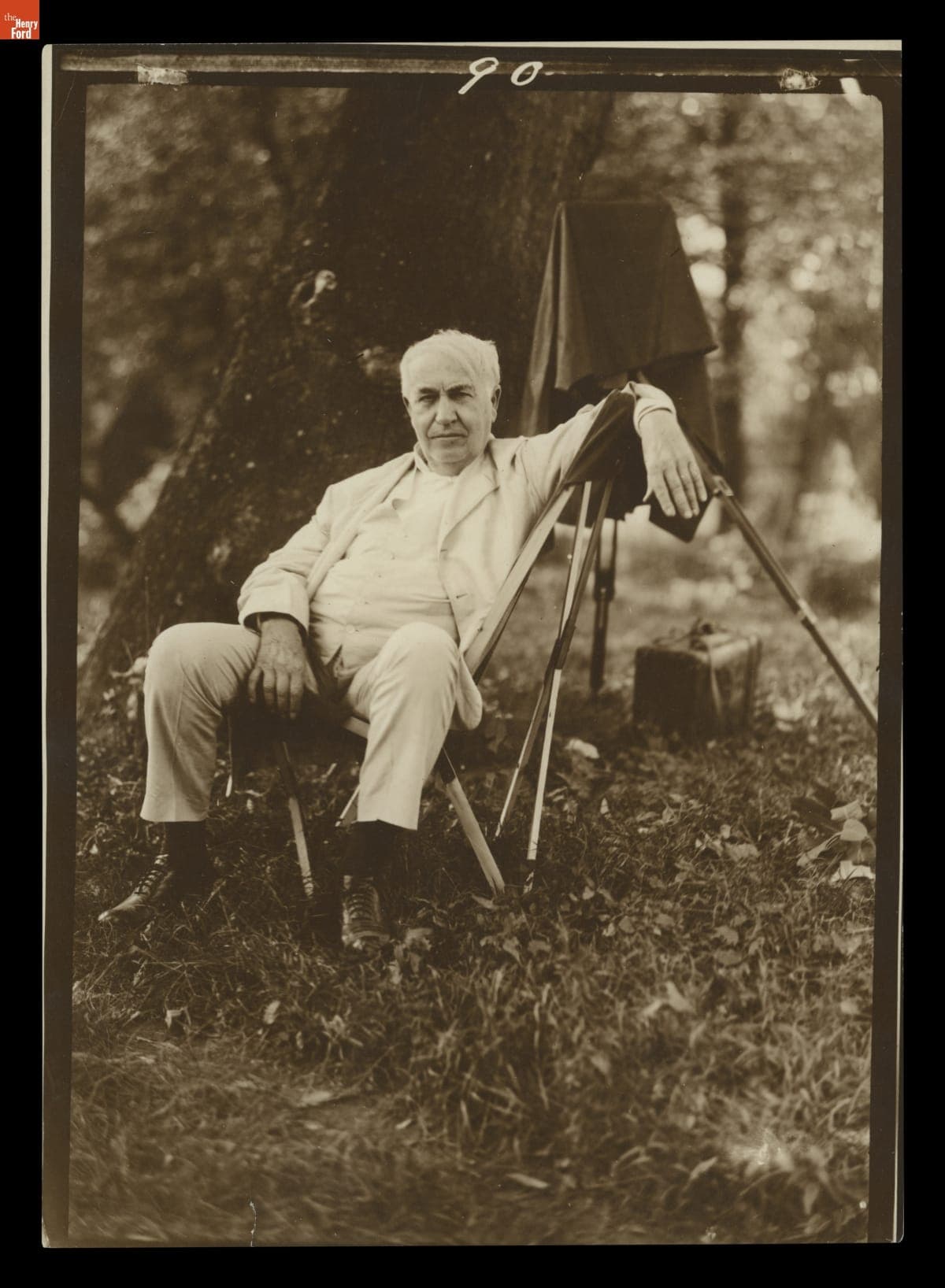 Thomas Edison Relaxing during a "Vagabonds" Camping Trip, 1921