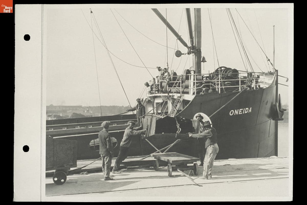 Ford Motor Company Ship "Oneida" Docked in Texas, circa 1924