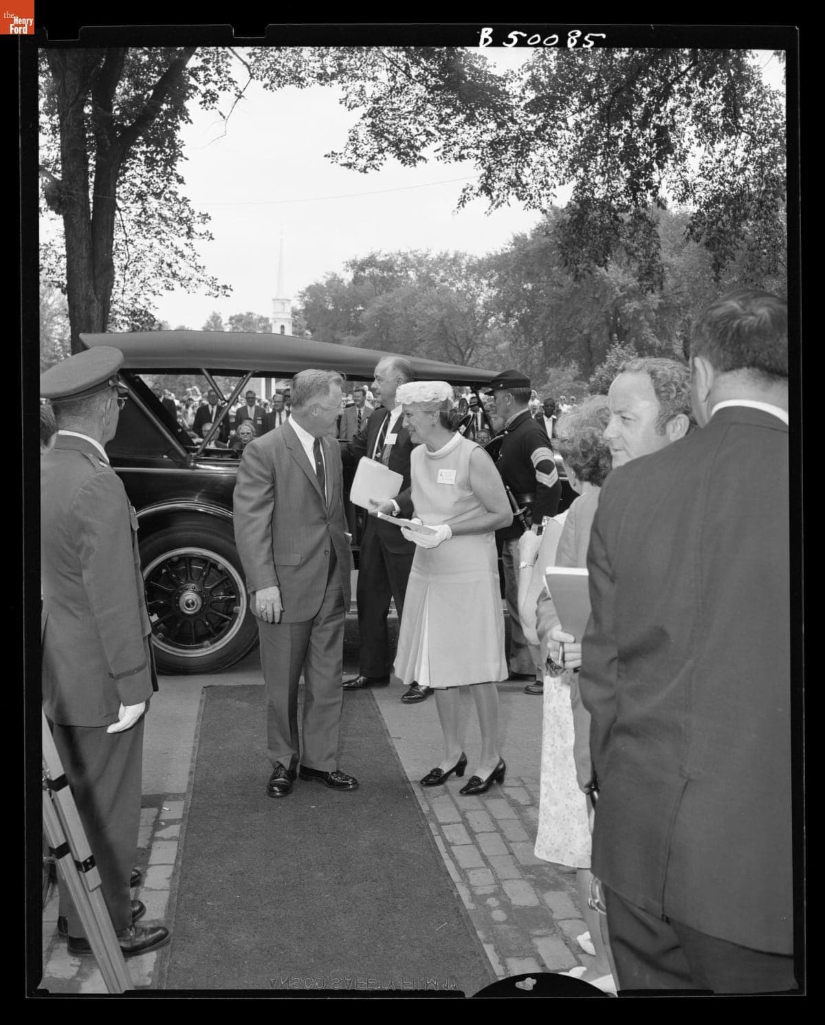 Delegation Arriving at the Dedication of the Henry Ford Postage Stamp in Greenfield Village, July 30, 1968