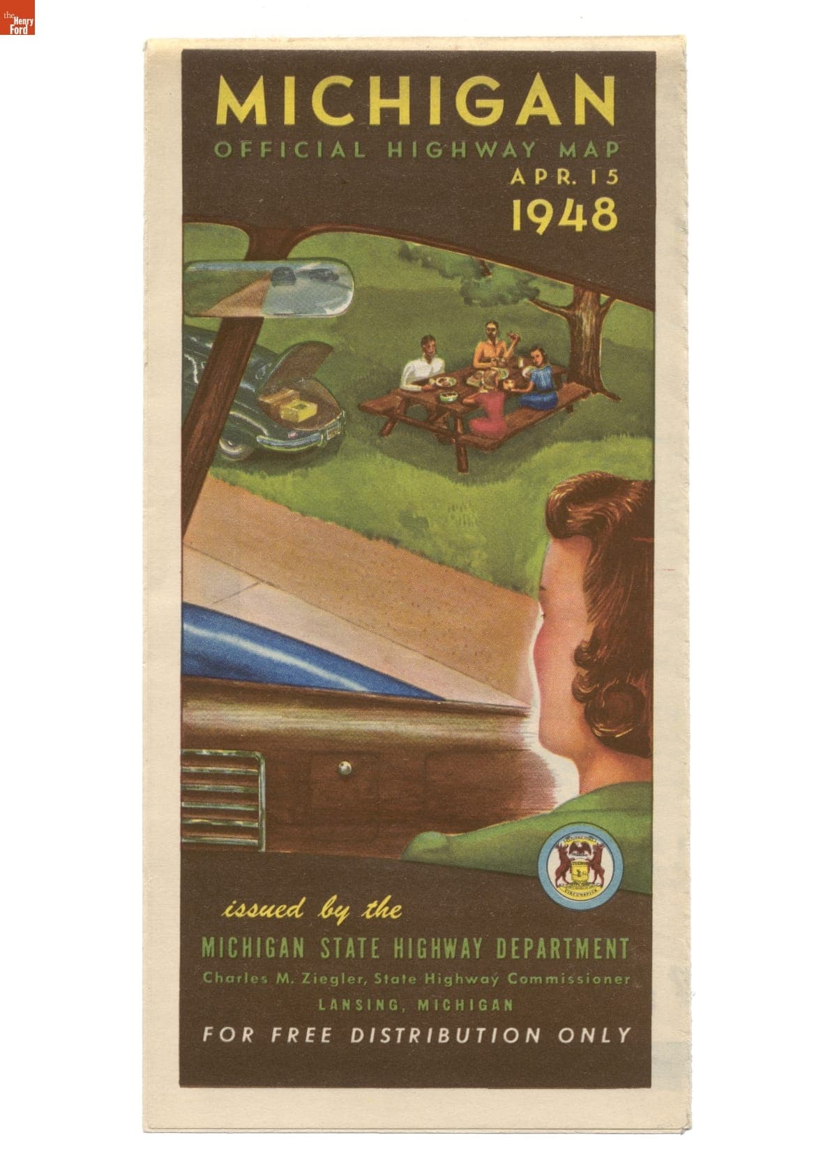 Michigan Official Highway Map,  April 15, 1948