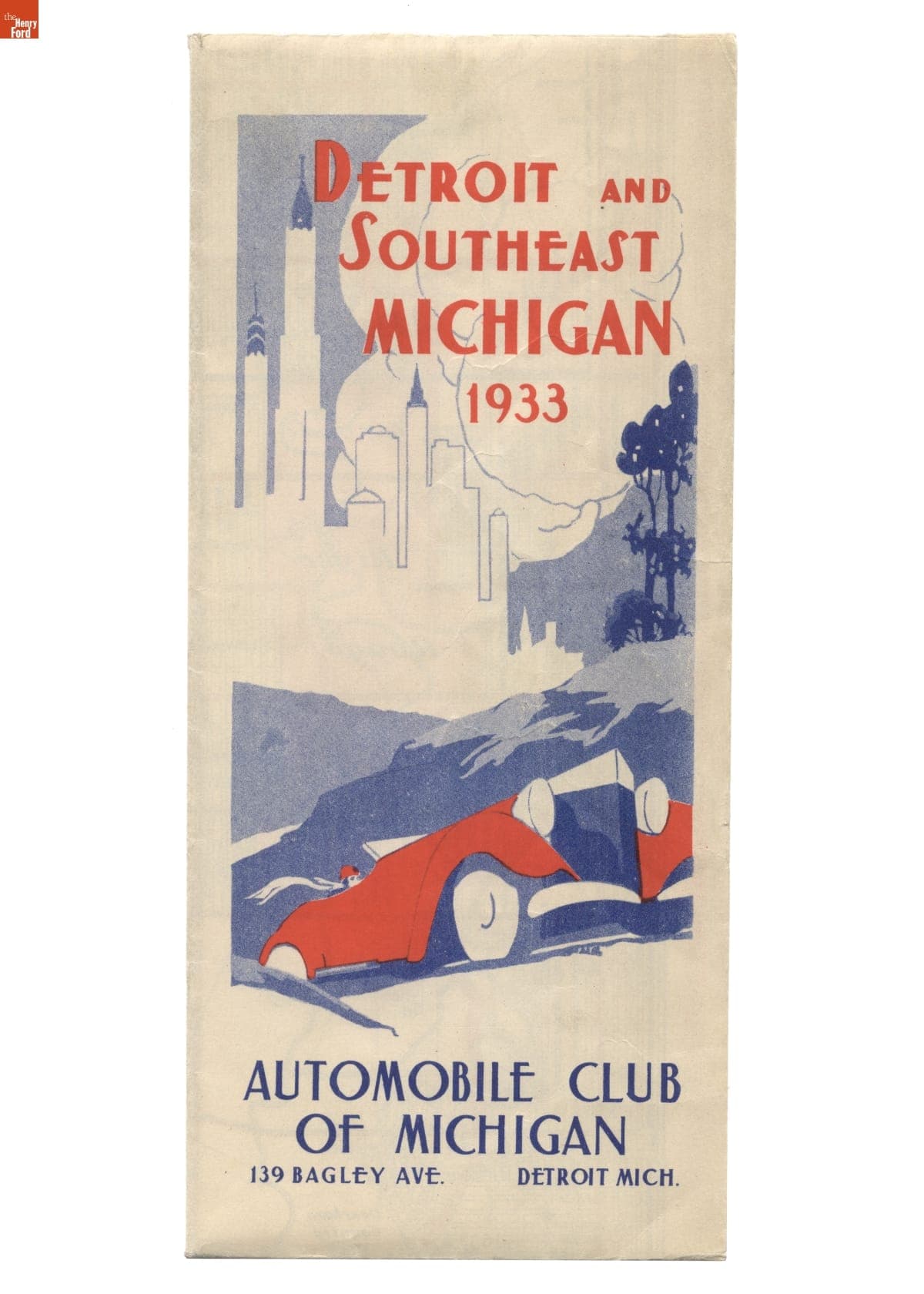 Road Map for Detroit and Southeast Michigan, 1933