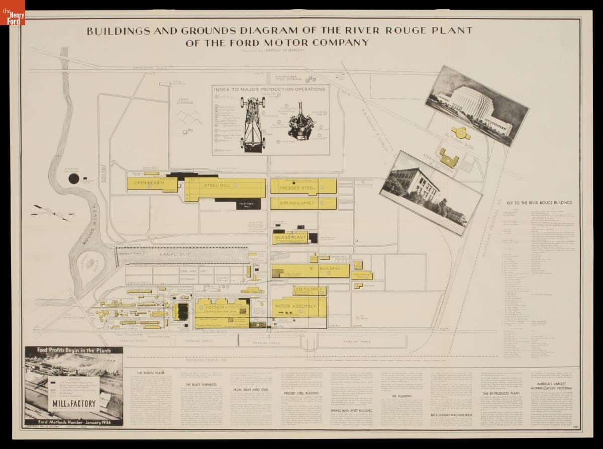 Buildings and Grounds Diagram of the River Rouge Plant of the Ford Motor Company, 1936