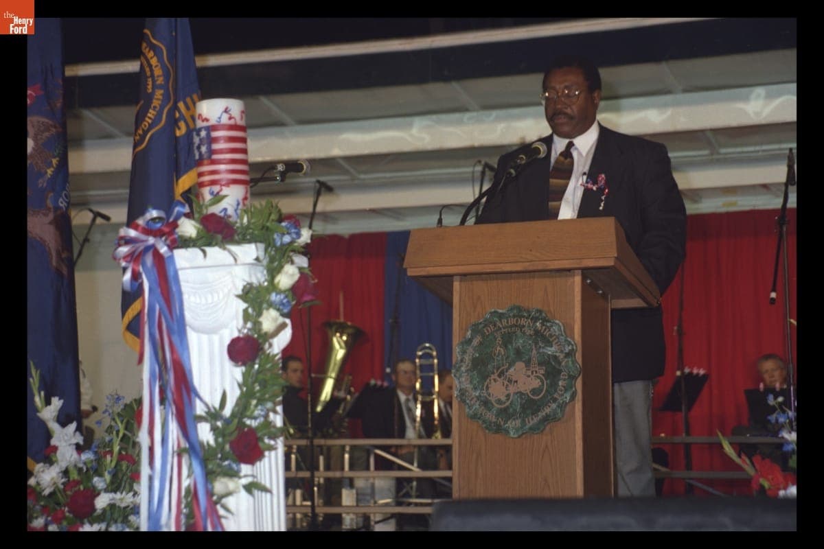 Rev. Bill McCullum Speaking at the "Peace and Unity" Candlelight Vigil at Henry Ford Museum, September 19, 2001