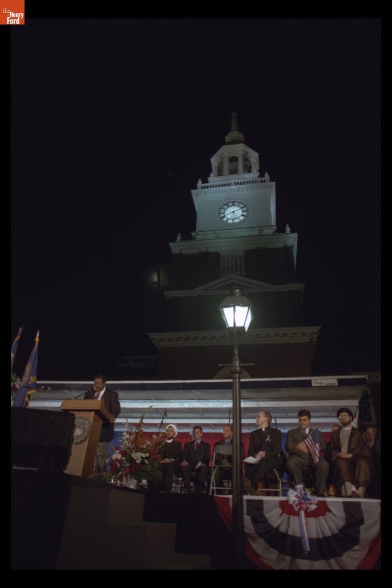 Rev. Bill McCullum Speaking at the "Peace and Unity" Candlelight Vigil at Henry Ford Museum, September 19, 2001