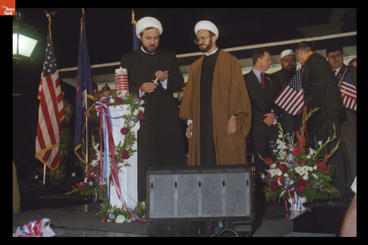 Community Candle Lighting at the "Peace and Unity" Candlelight Vigil at Henry Ford Museum, September 19, 2001