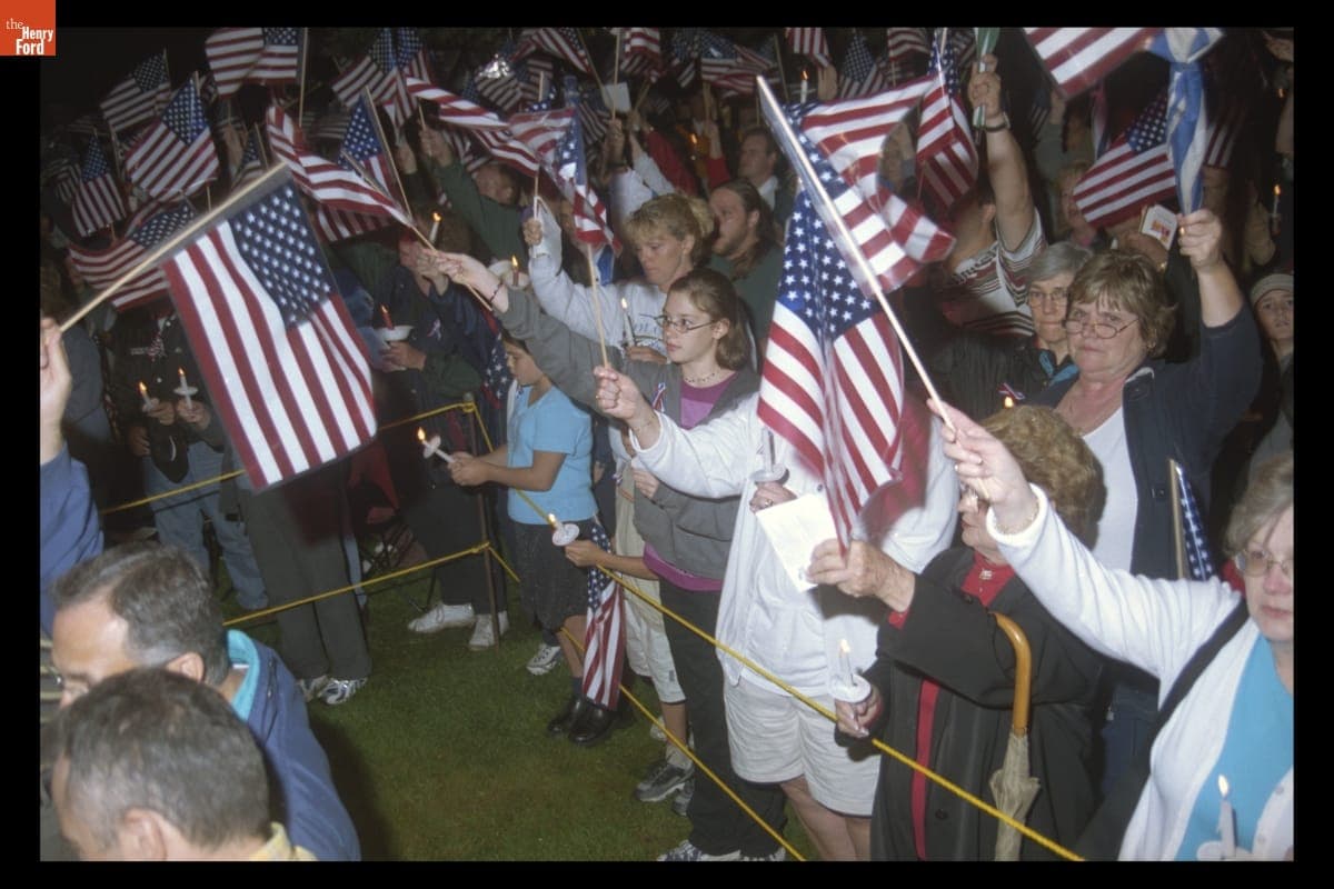 "Peace and Unity" Candlelight Vigil at Henry Ford Museum, September 19, 2001