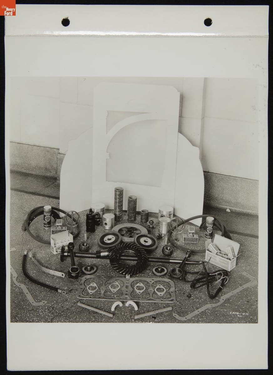 Accessory Display at a Ford Dealership Showroom, January 1933