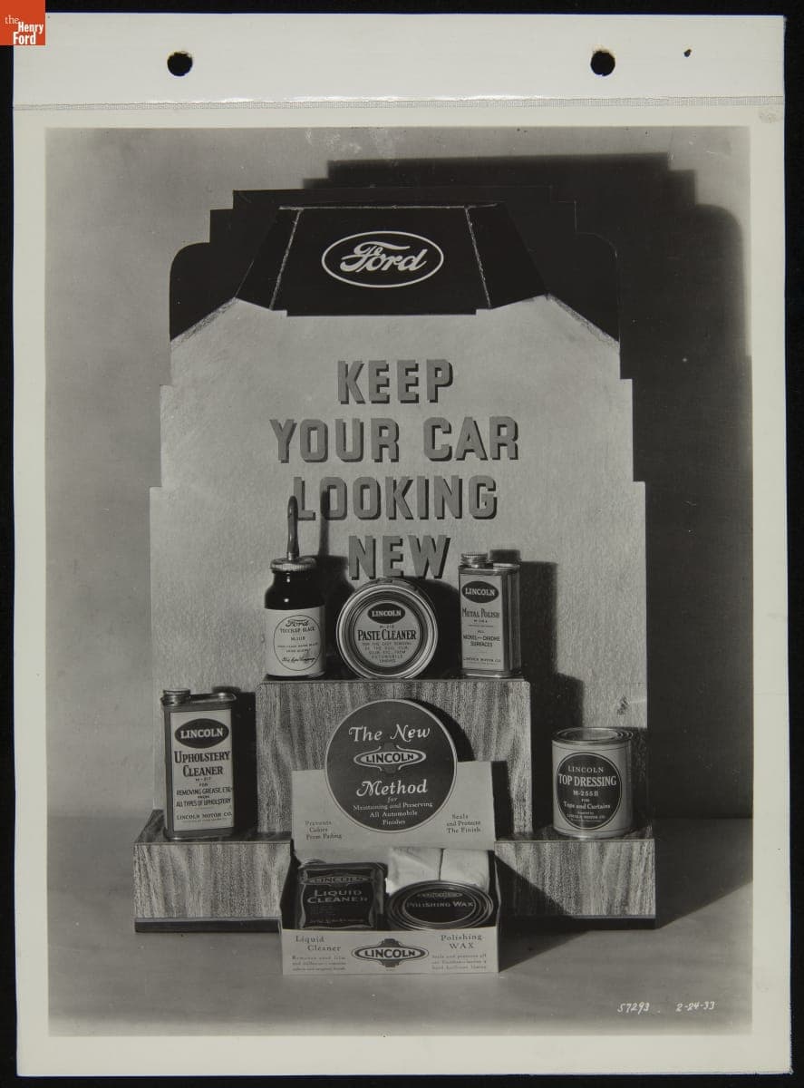 Ford Automobile Polish and Cleaner Display Layout for Dealerships, February 1933