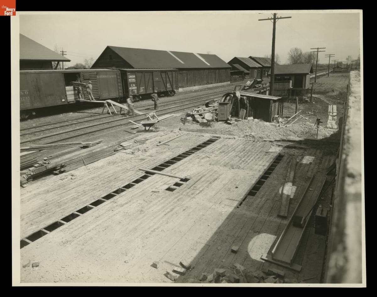 Dismantling Smiths Creek Depot for Relocation to Greenfield Village, April 1929