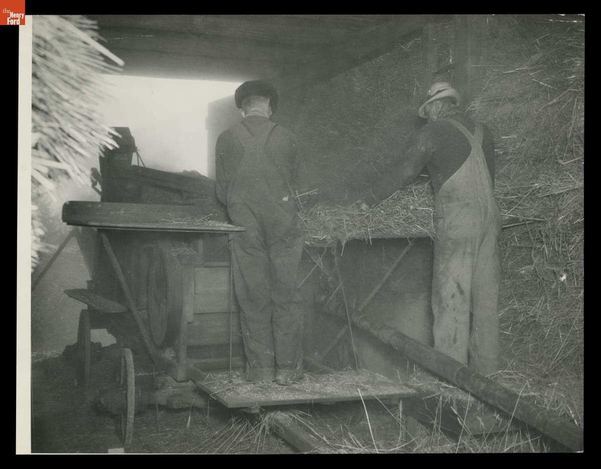 Threshing at the Ford Homestead, Dearborn, Michigan, November 1936