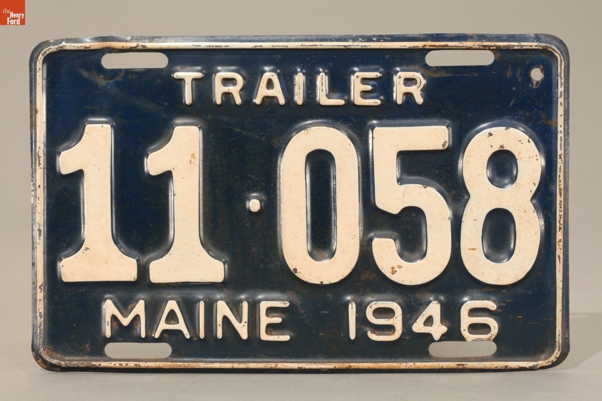 Maine Trailer License Plate, 1946