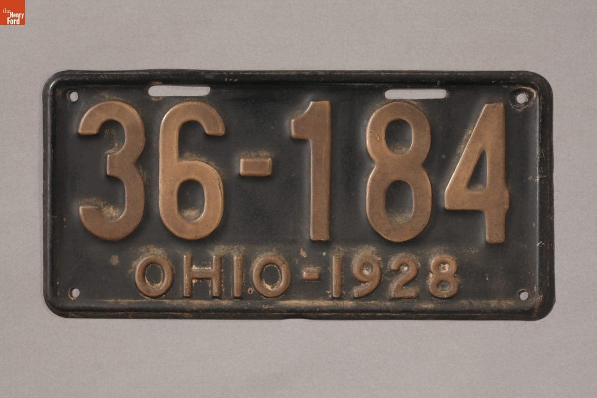 Ohio License Plate, 1928