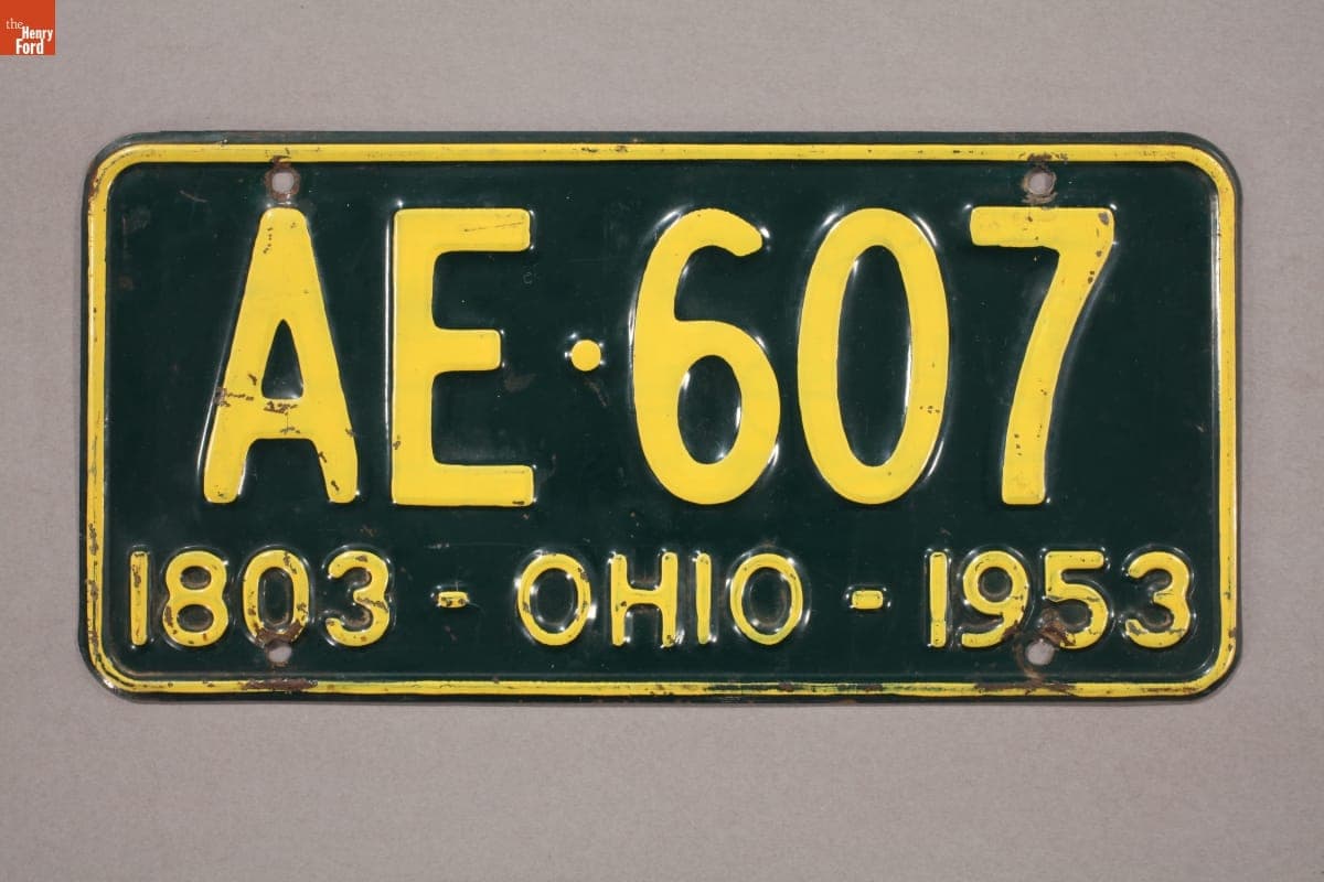 Ohio License Plate, 1953