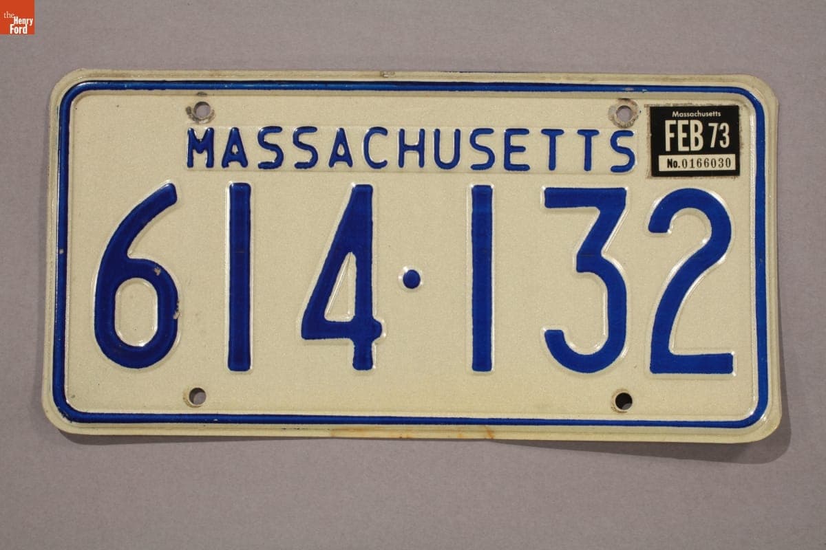 Massachusetts License Plate, 1973