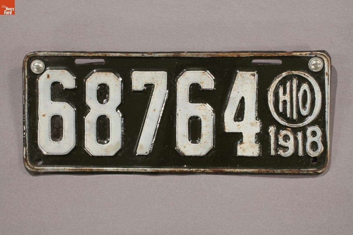 Ohio License Plate, 1918