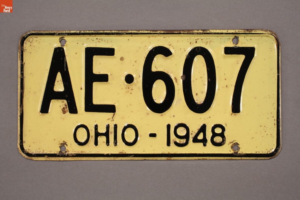 Ohio License Plate, 1948