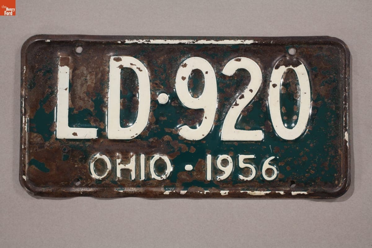 Ohio License Plate, 1956