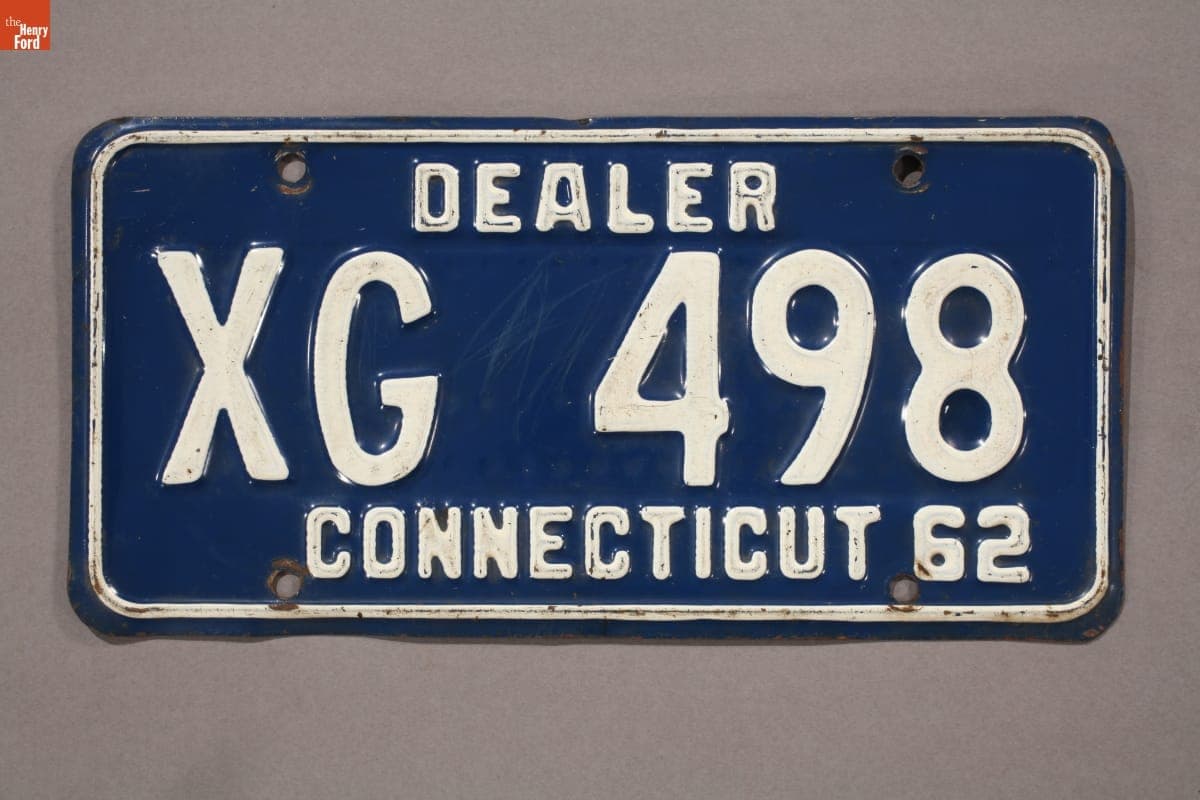 Pair of Connecticut Dealer License Plates, 1962