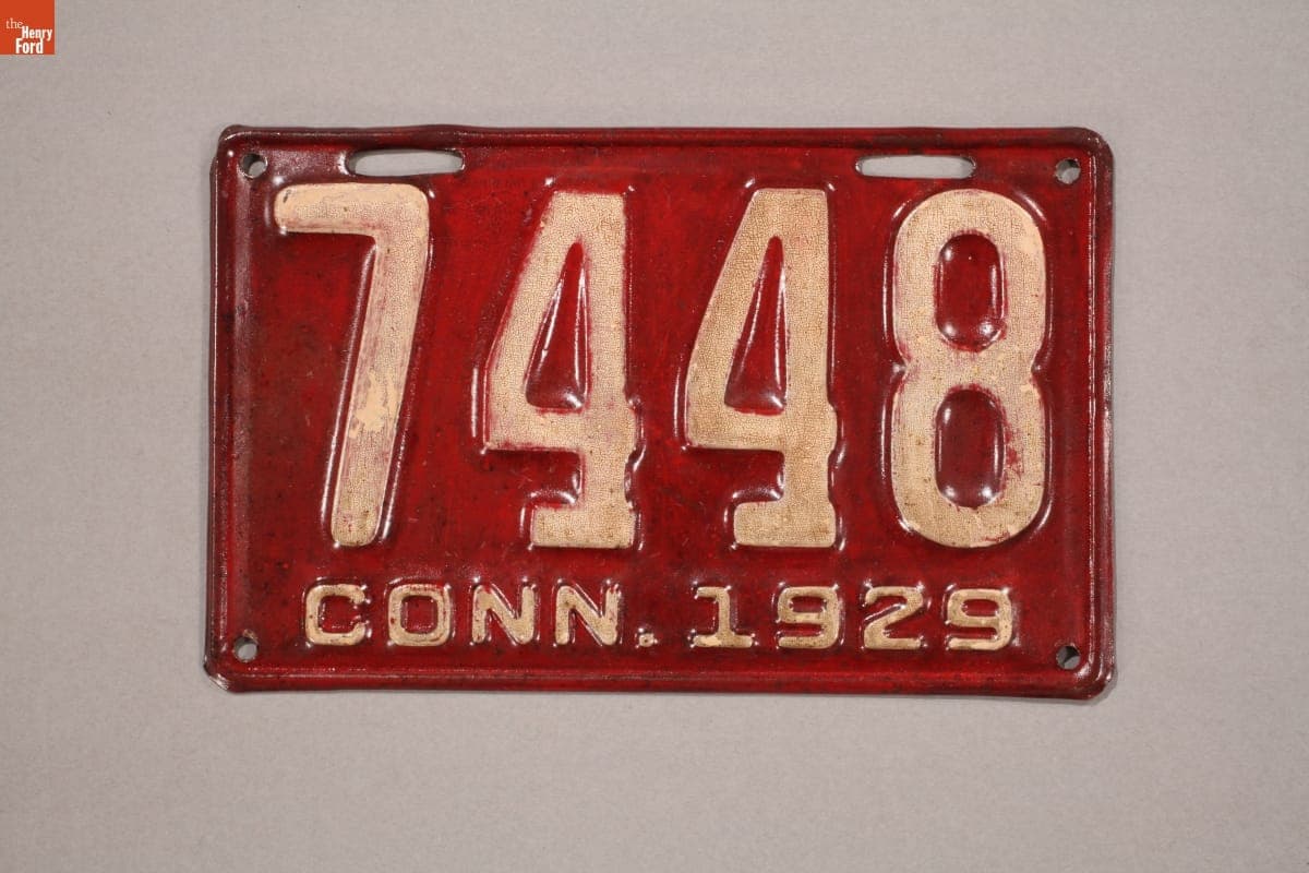 Connecticut License Plate, 1929