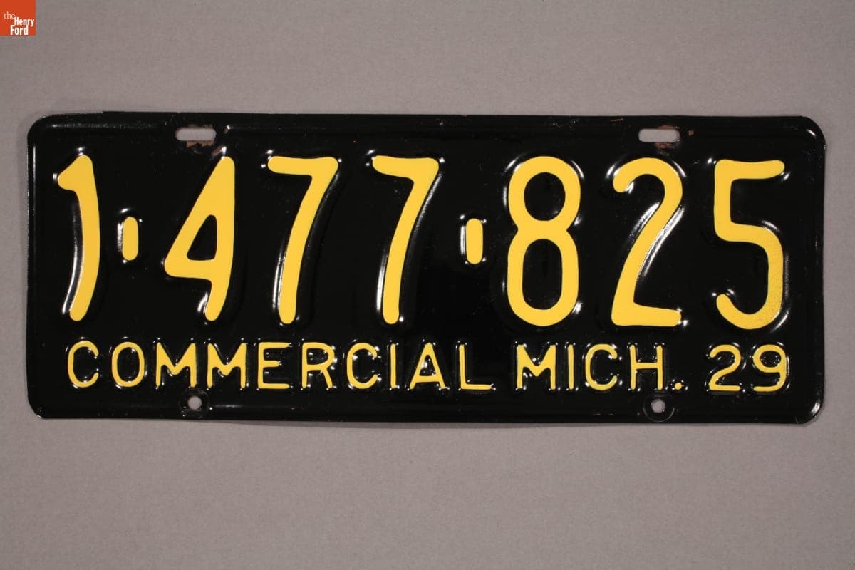 Michigan Commercial License Plate, 1929