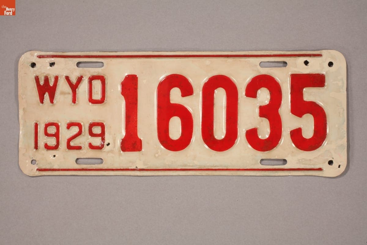Wyoming License Plate, 1929