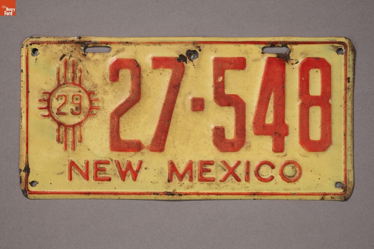 New Mexico License Plate, 1929