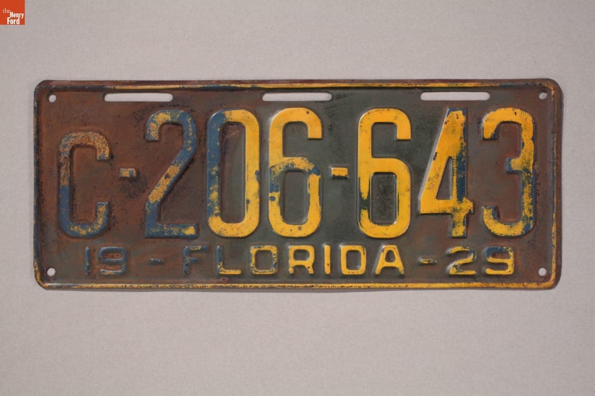 Florida License Plate, 1929