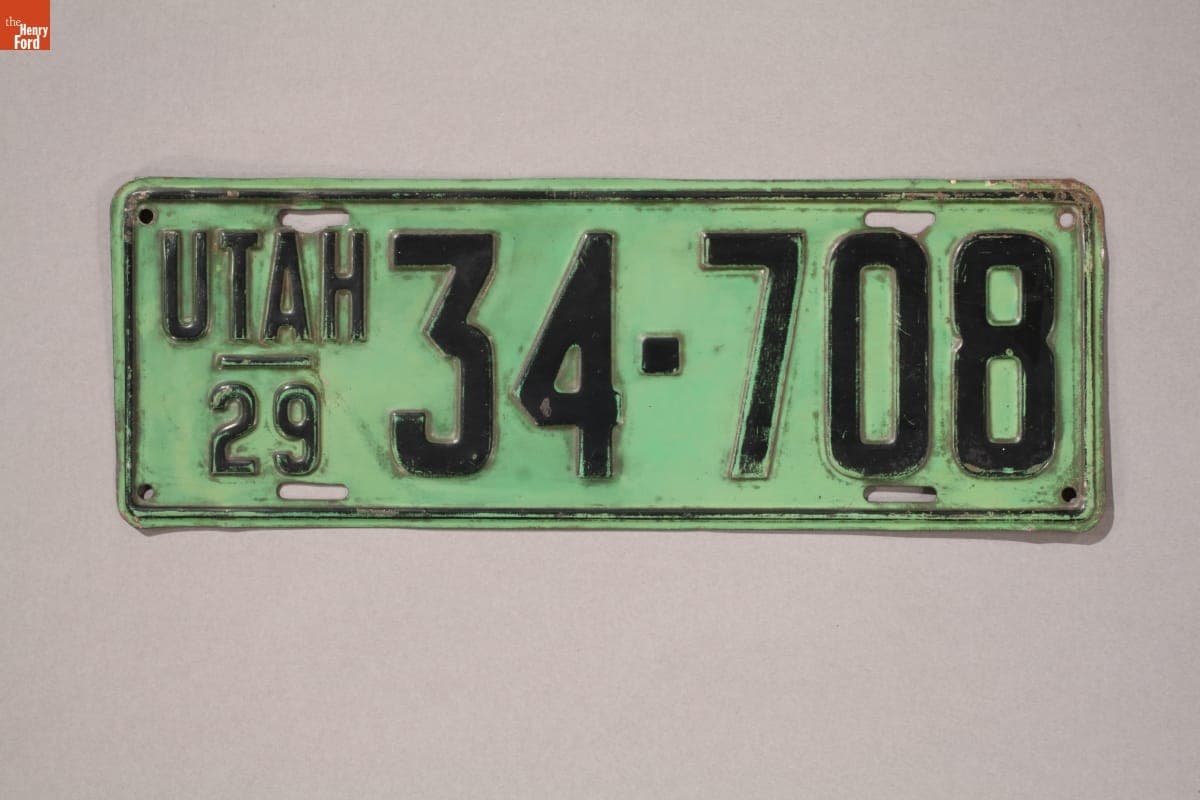 Utah License Plate, 1929