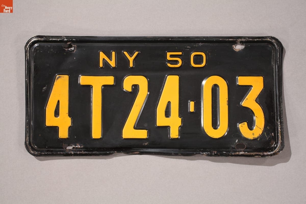 New York License Plate, 1950