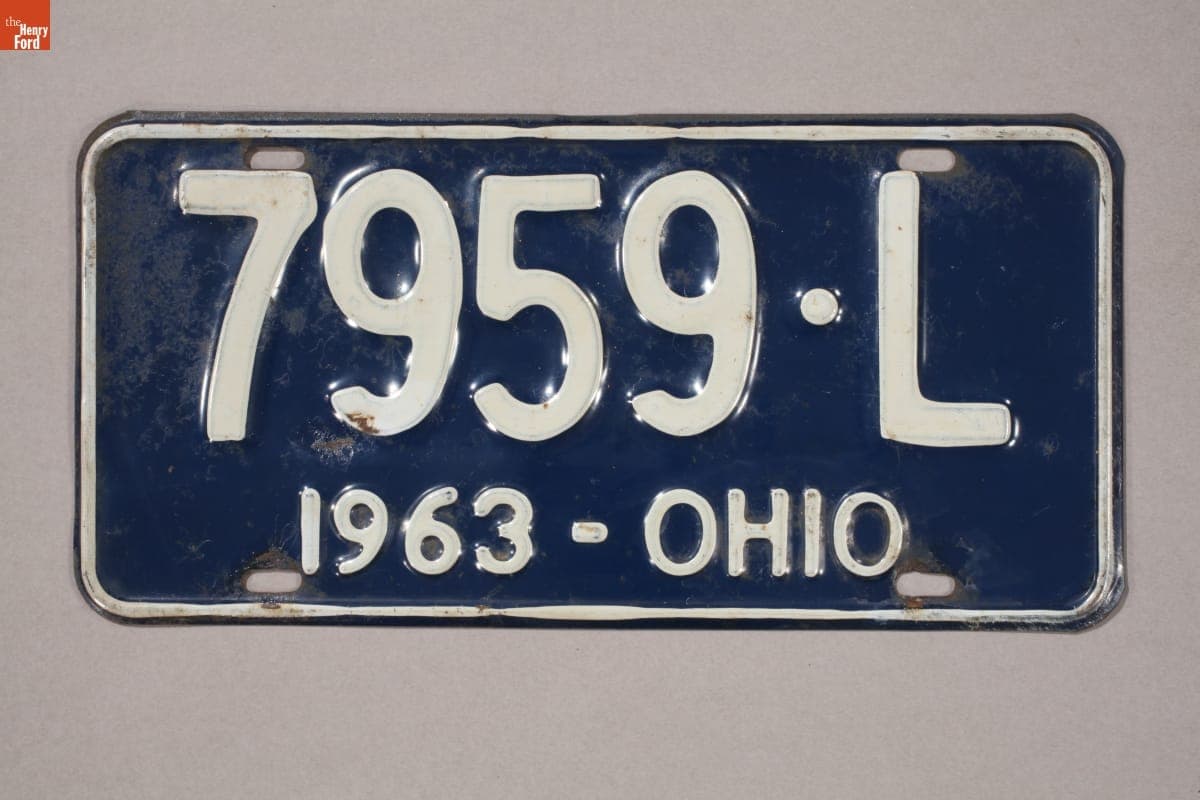 Ohio License Plate, 1963
