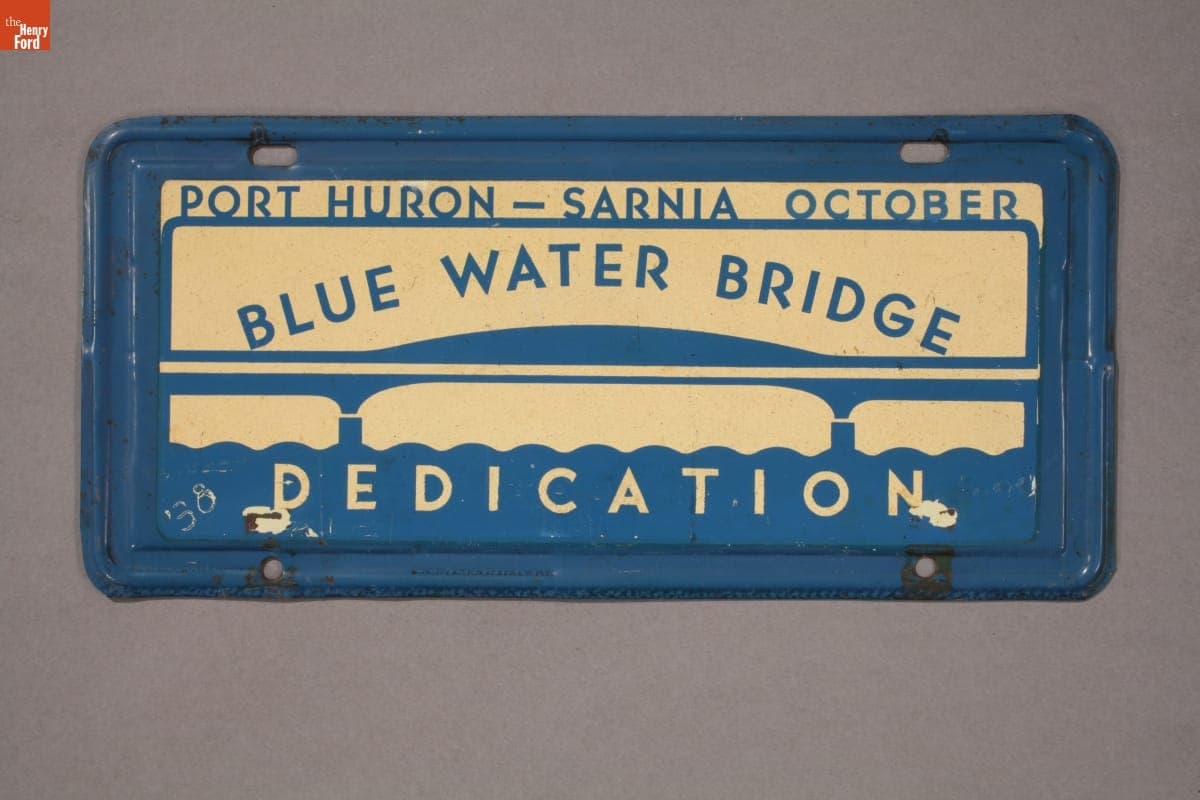 License Plate, Blue Water Bridge Dedication, 1938