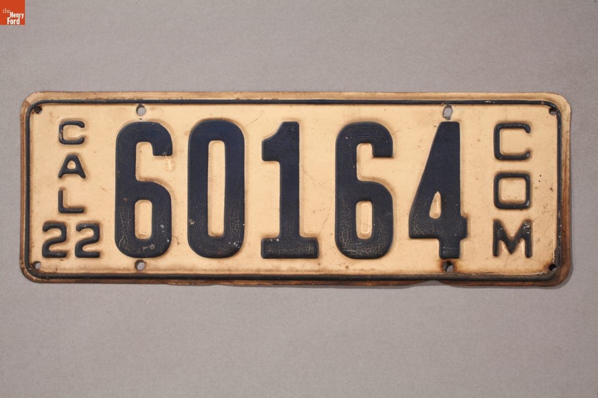 California Commercial License Plate, 1922