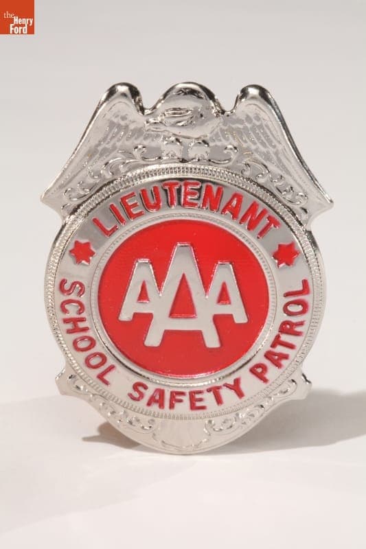 AAA School Safety Patrol Lieutenant Badge, 1950-1965