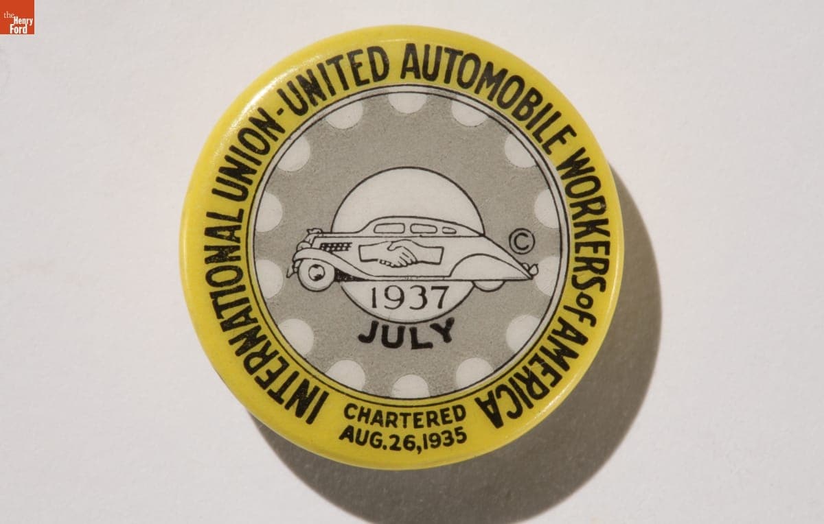 UAW Membership Dues Button, 1937
