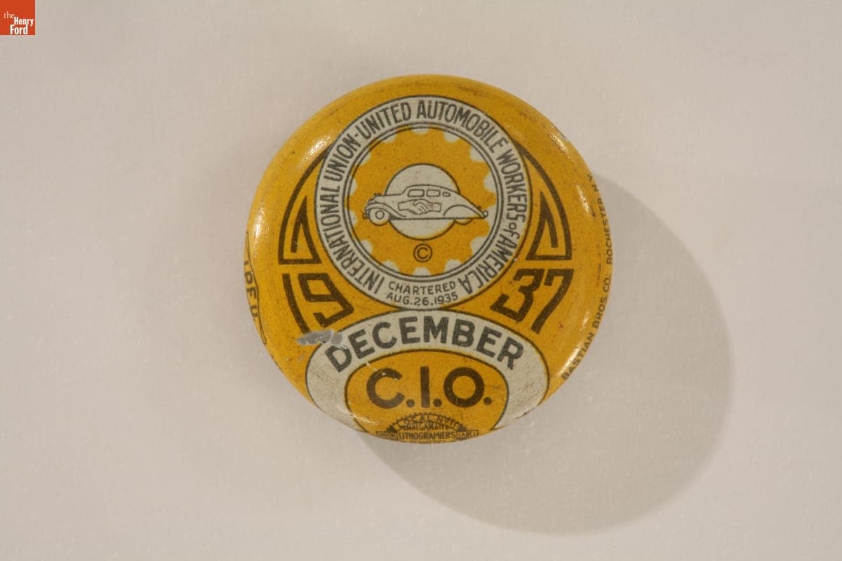 UAW Membership Dues Button, 1937