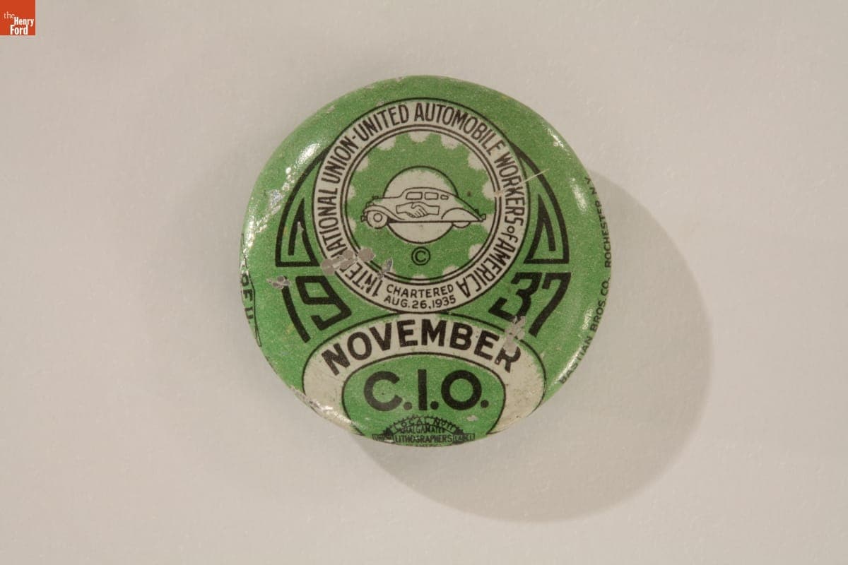 UAW Membership Dues Button, 1937