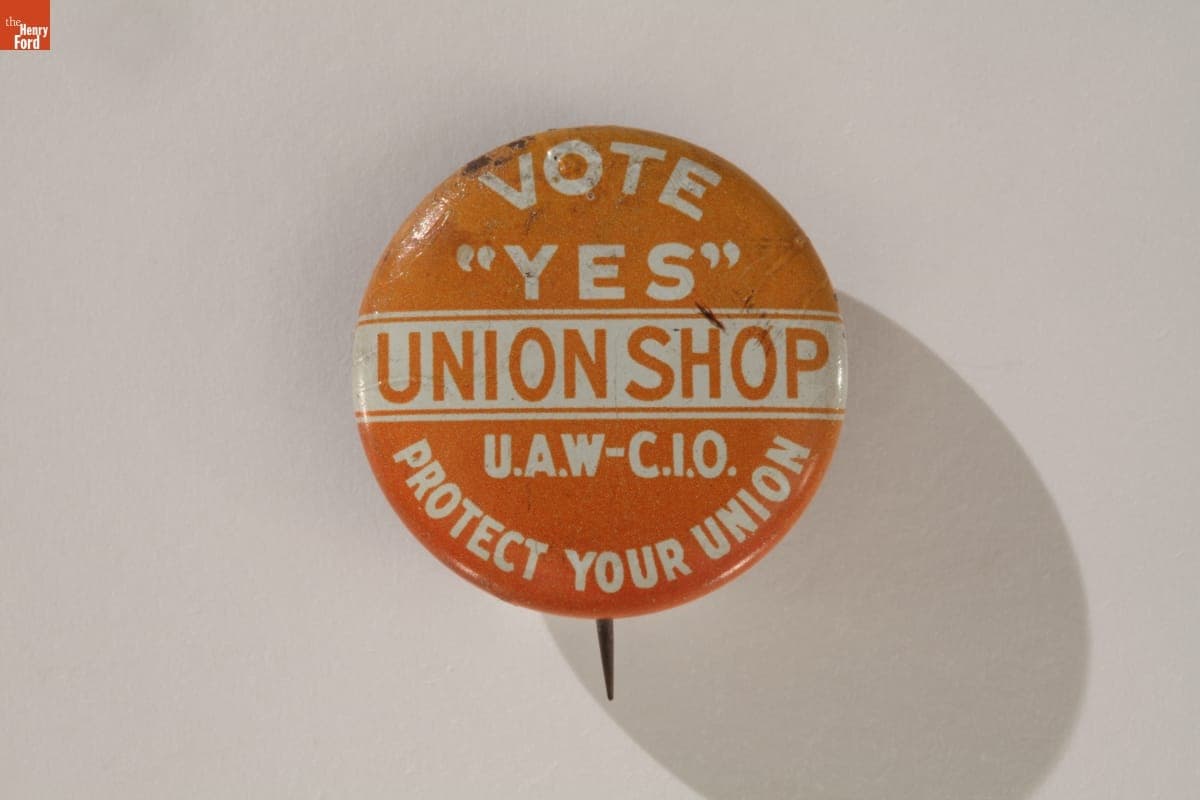 UAW "Protect Your Union" Campaign Button, circa 1935-1945